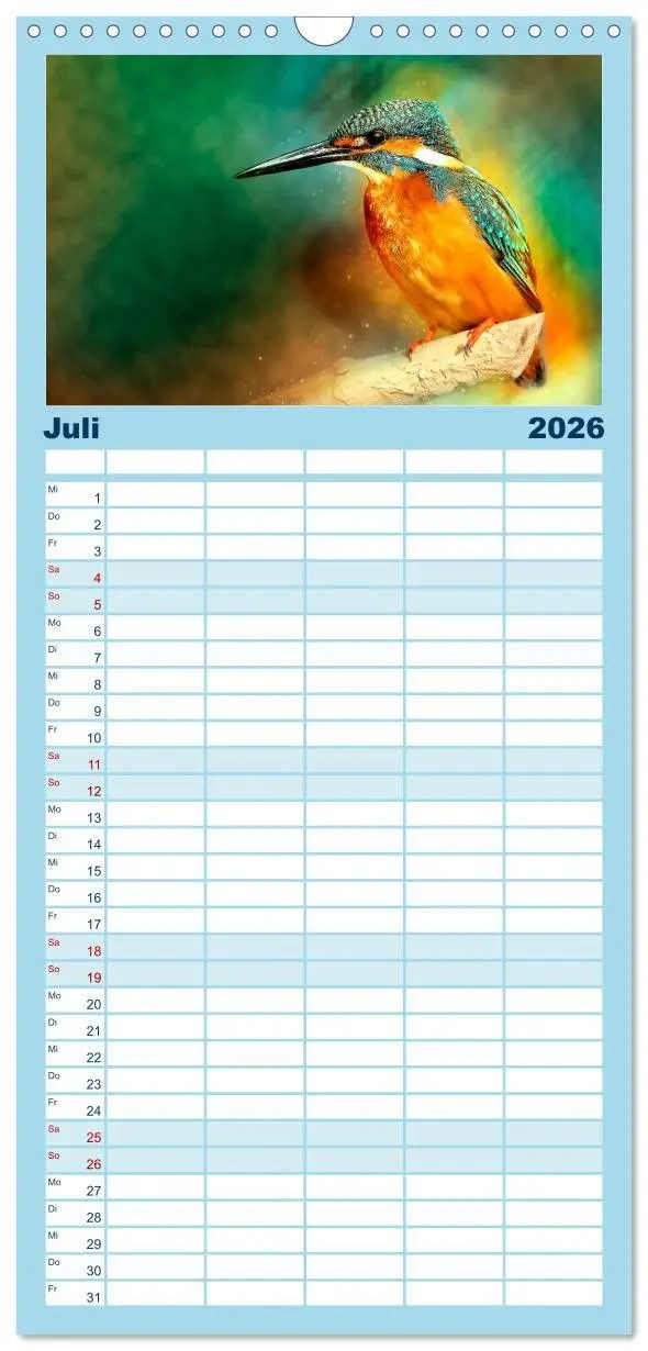 Bild: 9783516522921 | Familienplaner 2026 - Wunderschöner Eisvogel mit 5 Spalten...