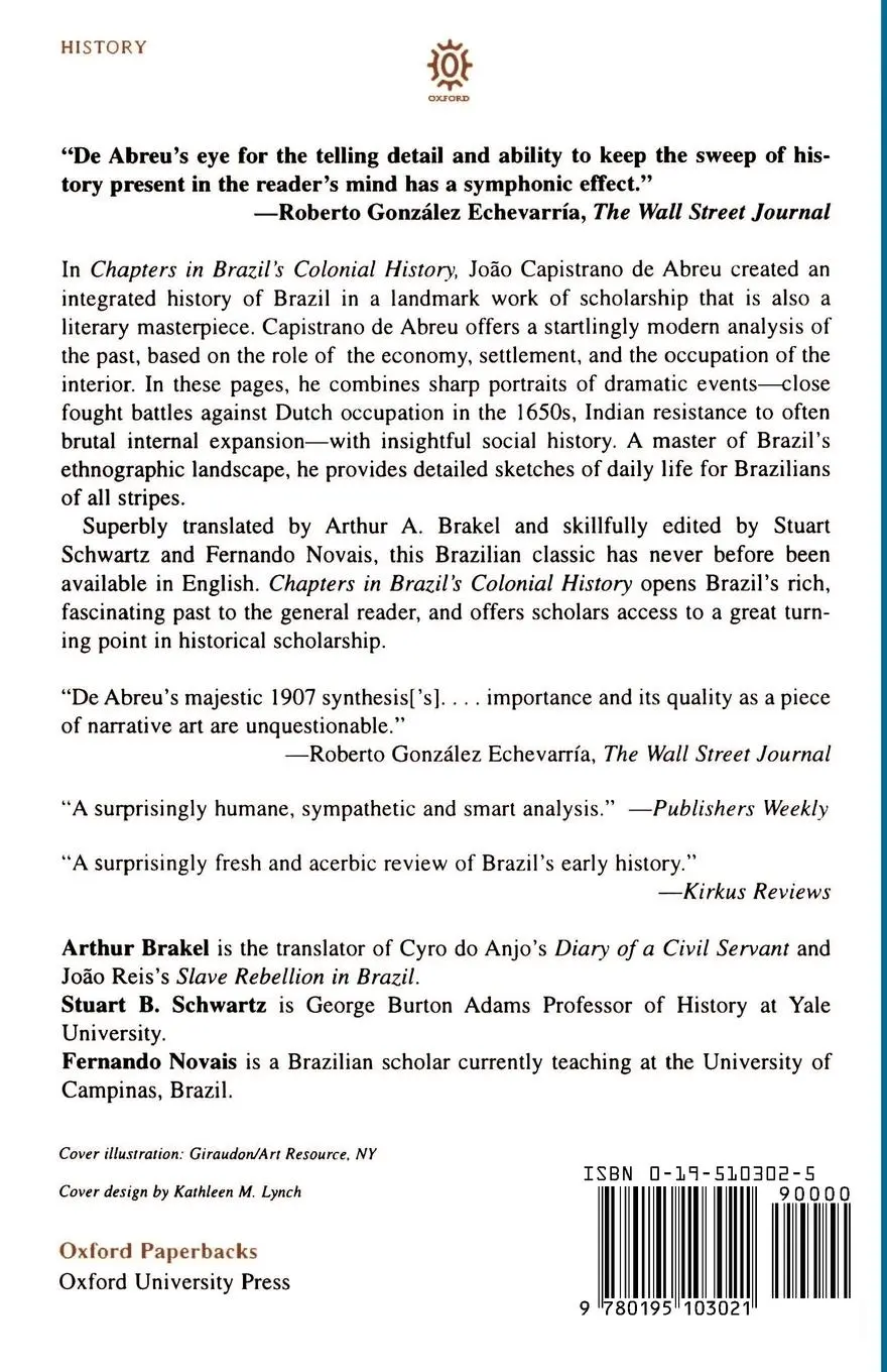 Rückseite: 9780195103021 | Chapters of Brazil's Colonial History 1500-1800 | Abreu (u. a.) | Buch