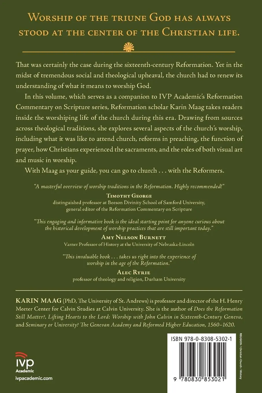 Rückseite: 9780830853021 | Worshiping with the Reformers | Karin Maag | Taschenbuch | Englisch