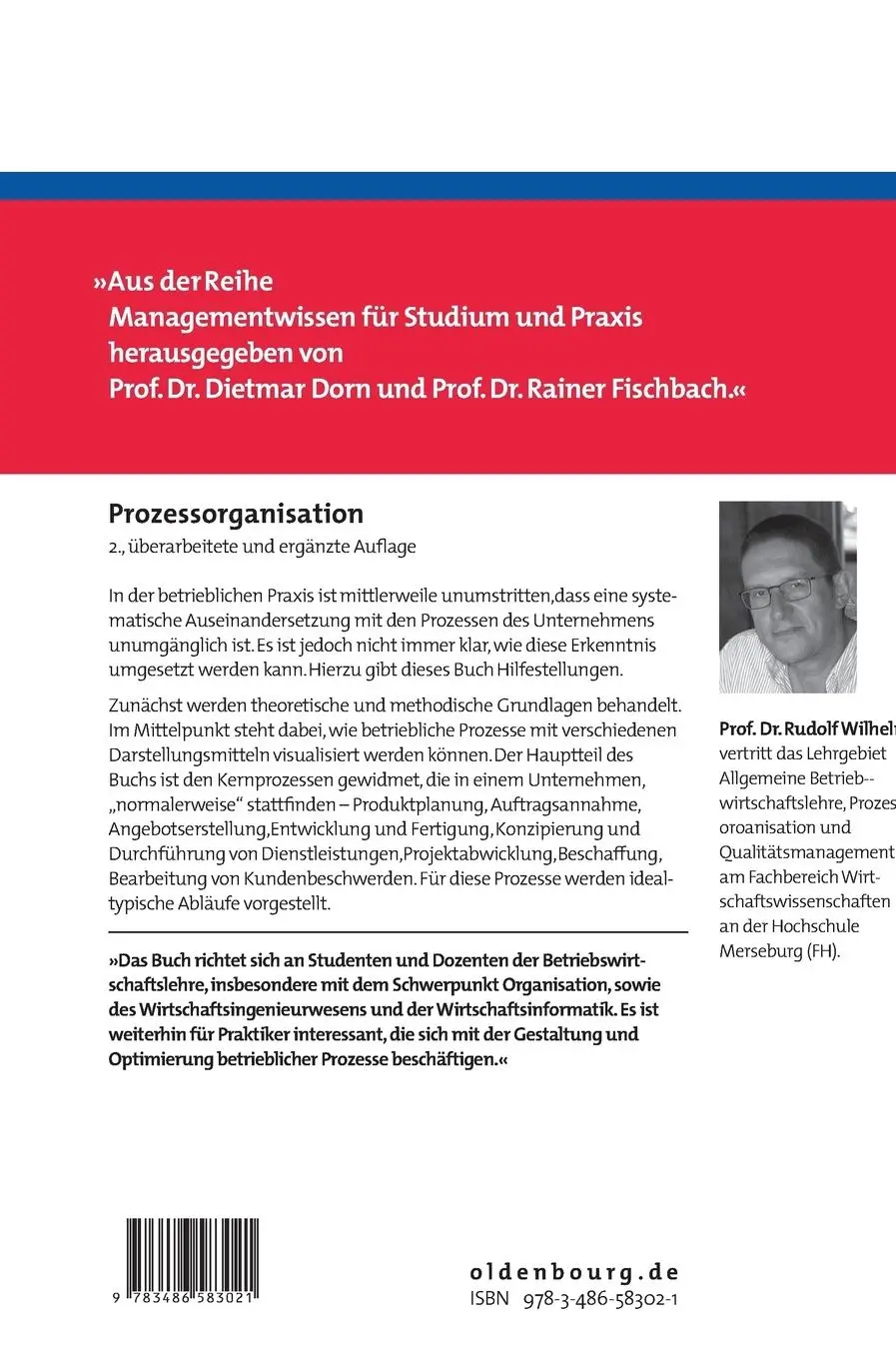 Rückseite: 9783486583021 | Prozessorganisation | Rudolf Wilhelm | Buch | XII | Deutsch | 2007