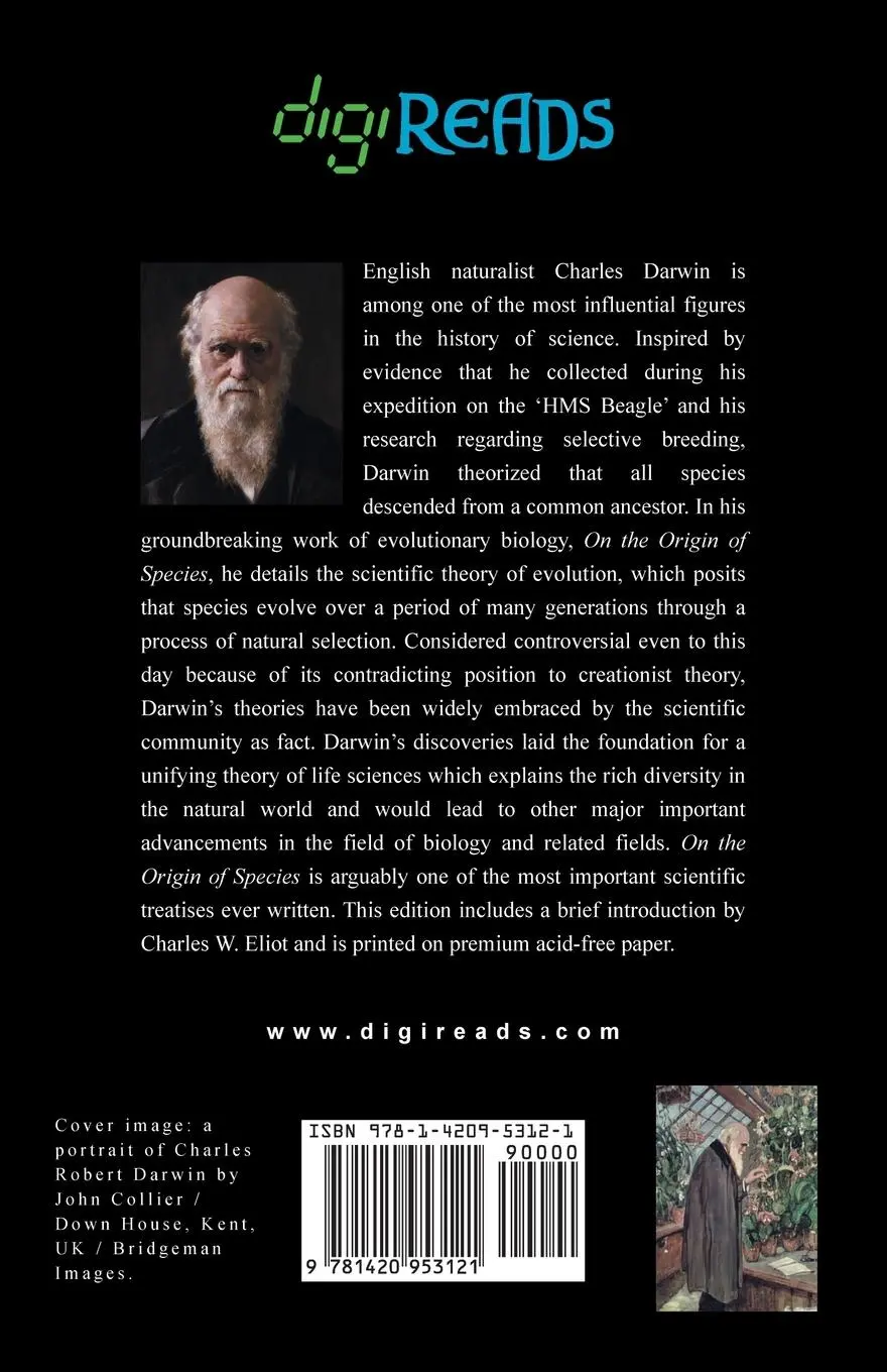 Rückseite: 9781420953121 | On the Origin of Species (with an Introduction by Charles W. Eliot)