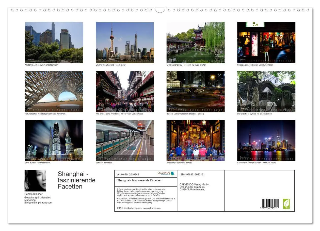 Bild: 9783516023121 | Shanghai - faszinierende Facetten (Wandkalender 2026 DIN A2 quer),...