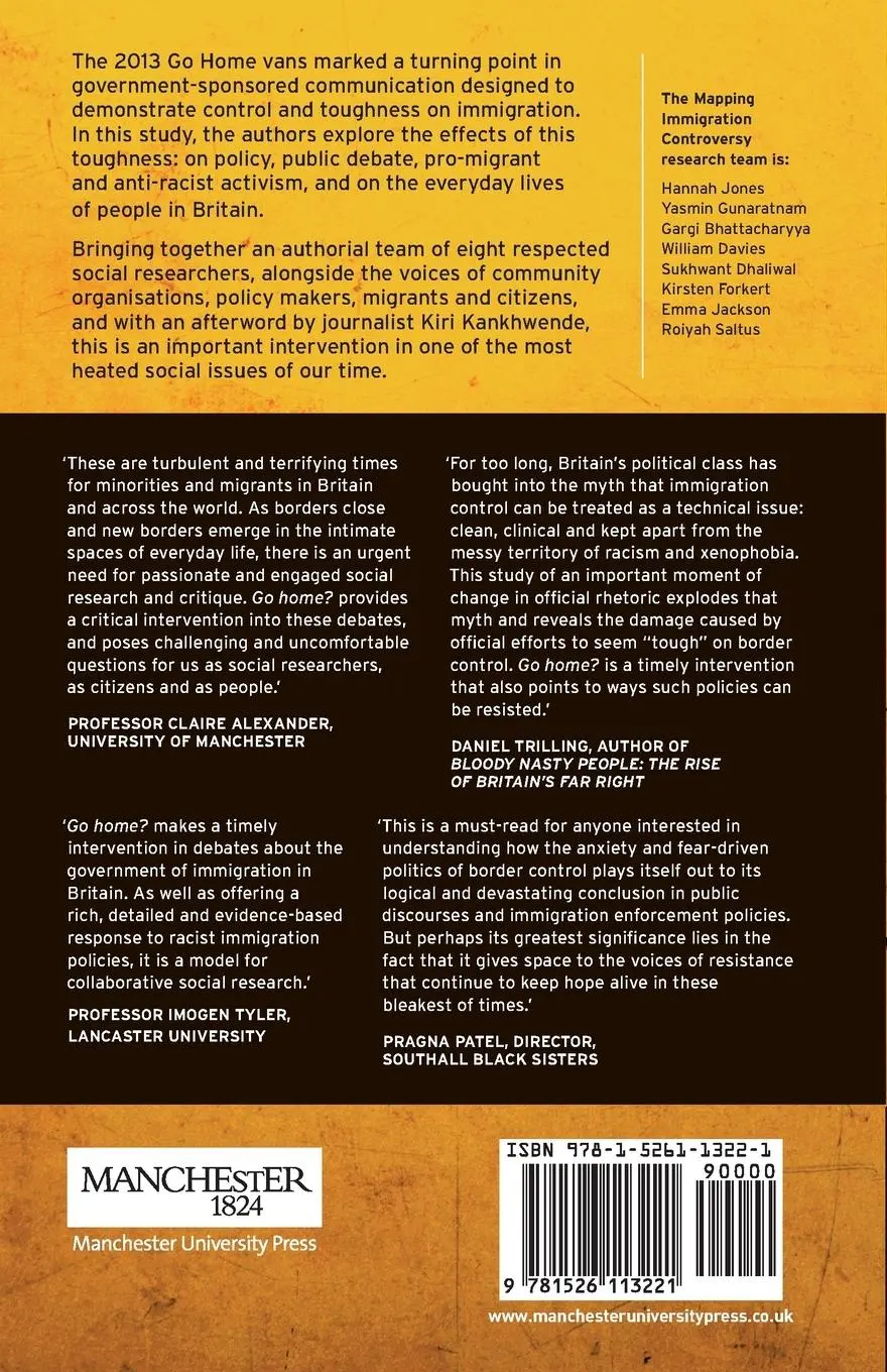 Rückseite: 9781526113221 | Go home? | The politics of immigration controversies | Jones (u. a.)