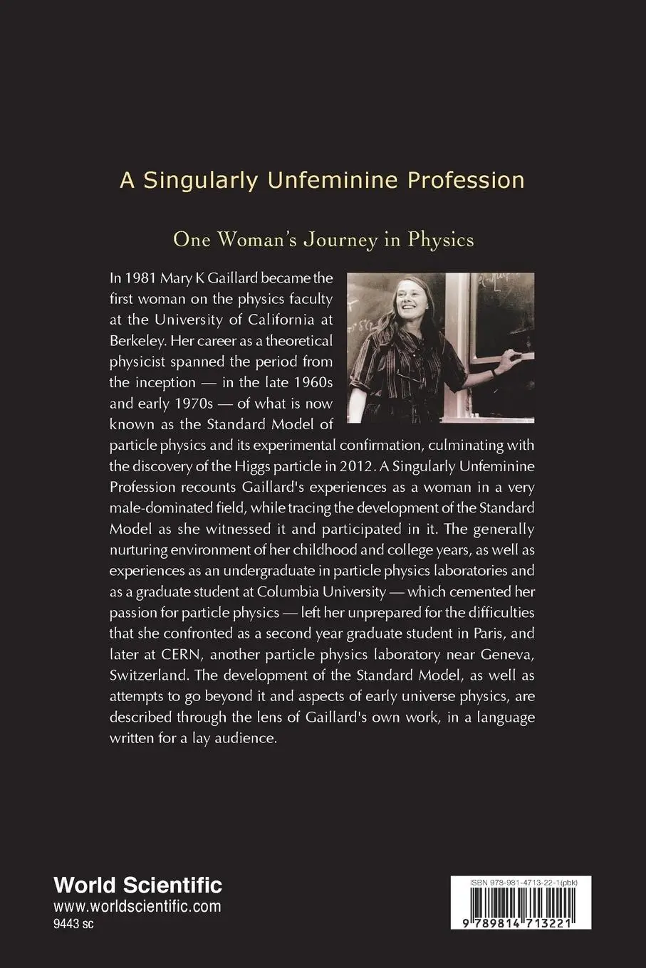 Rückseite: 9789814713221 | SINGULARLY UNFEMININE PROFESSION, A | Mary K Gaillard | Taschenbuch