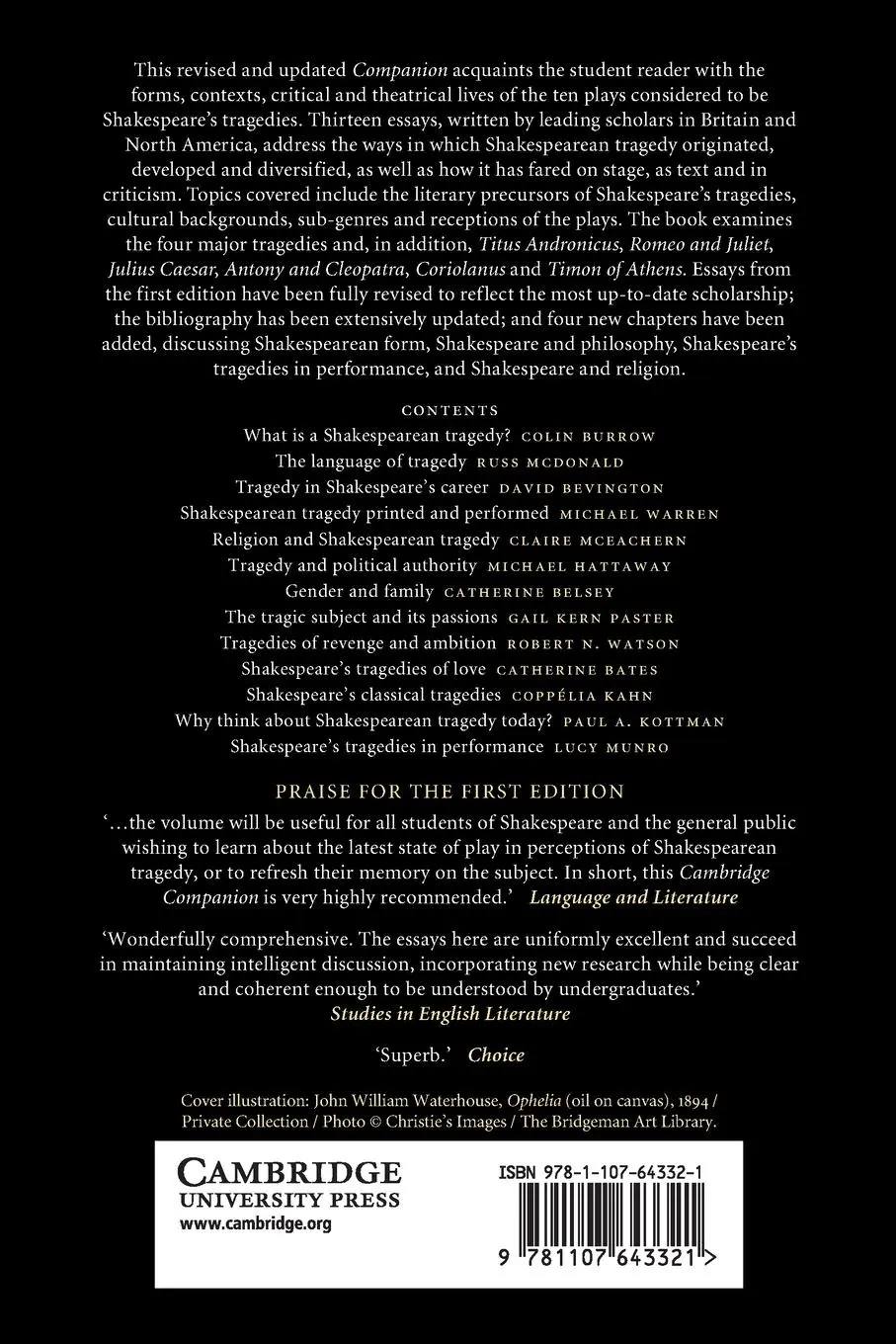 Rückseite: 9781107643321 | The Cambridge Companion to Shakespearean Tragedy | Claire Mceachern