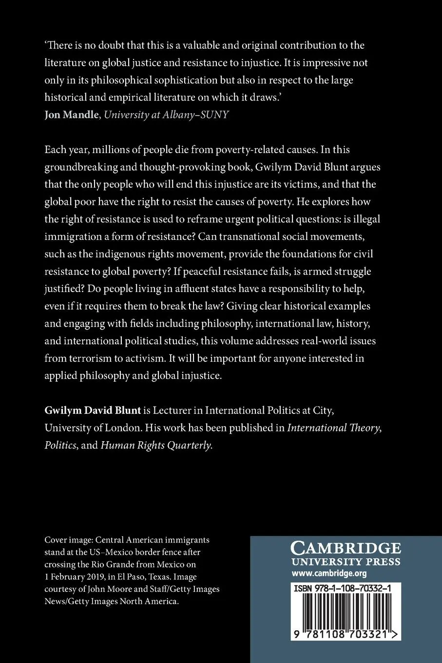 Rückseite: 9781108703321 | Global Poverty, Injustice, and Resistance | Gwilym David Blunt | Buch