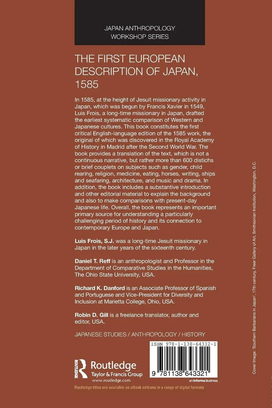 Rückseite: 9781138643321 | The First European Description of Japan, 1585 | Luis Frois Sj | Buch