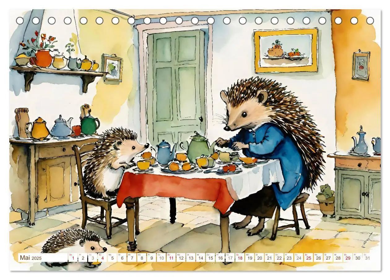 Bild: 9783383803321 | Bei Familie Igel (Tischkalender 2025 DIN A5 quer), CALVENDO...