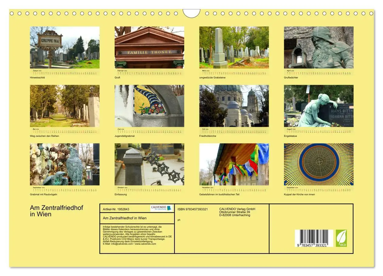 Bild: 9783457393321 | Am Zentralfriedhof in Wien (Wandkalender 2026 DIN A3 quer),...