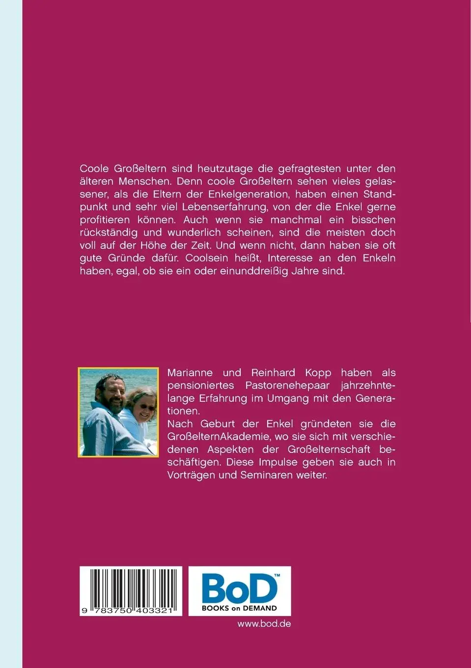 Rückseite: 9783750403321 | Coole Großeltern | Marianne Und Reinhard Kopp | Taschenbuch | 52 S.