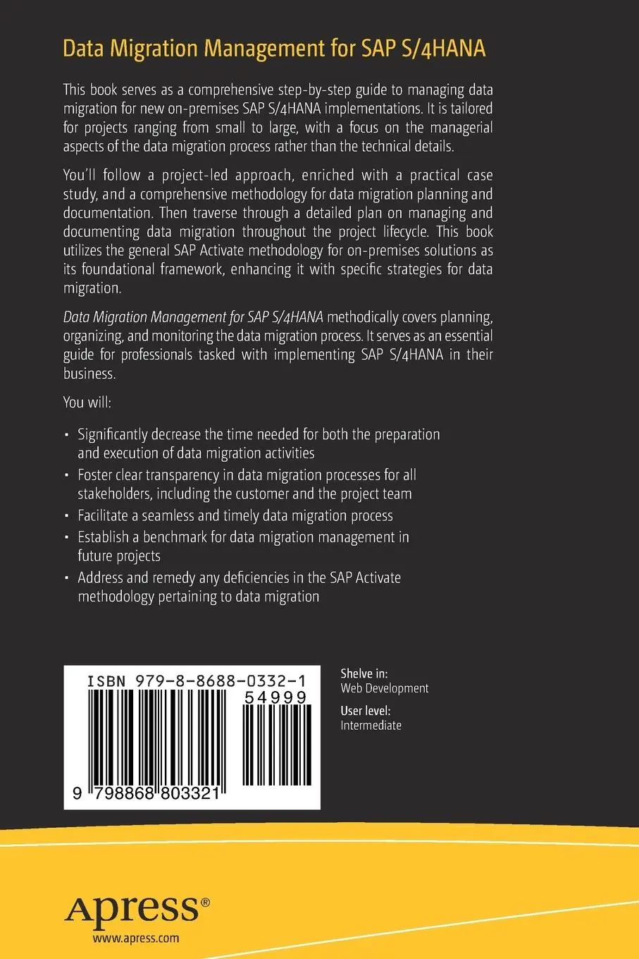 Rückseite: 9798868803321 | Data Migration Management for SAP S/4HANA | A Practical Guide | Buch