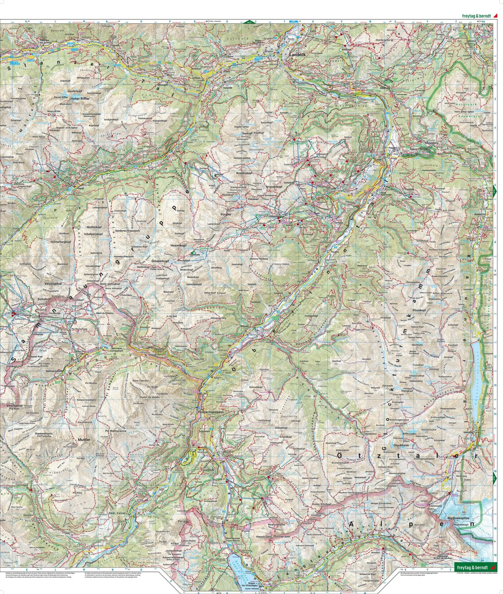 Bild: 9783707923421 | freytag &amp; berndt Wanderkarte WK 254 Landeck - Reschenpass, Paznaun...