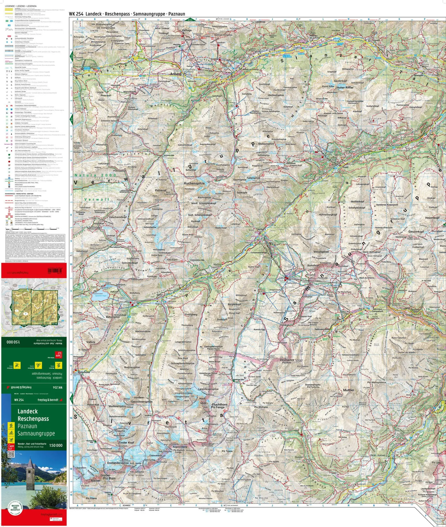 Bild: 9783707923421 | freytag &amp; berndt Wanderkarte WK 254 Landeck - Reschenpass, Paznaun...