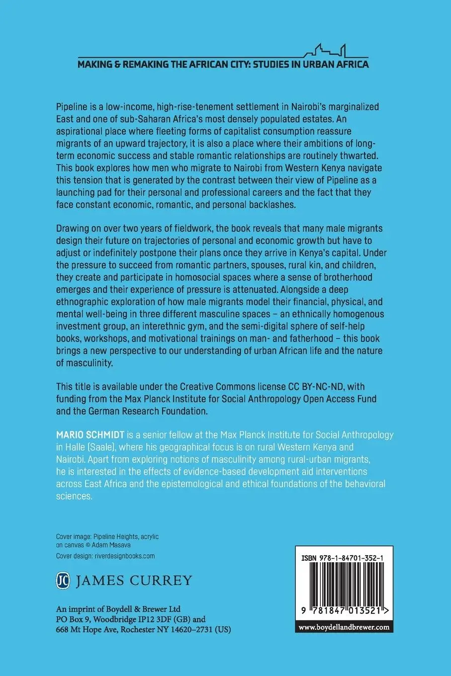 Rückseite: 9781847013521 | Migrants and Masculinity in High-Rise Nairobi | Mario Schmidt | Buch