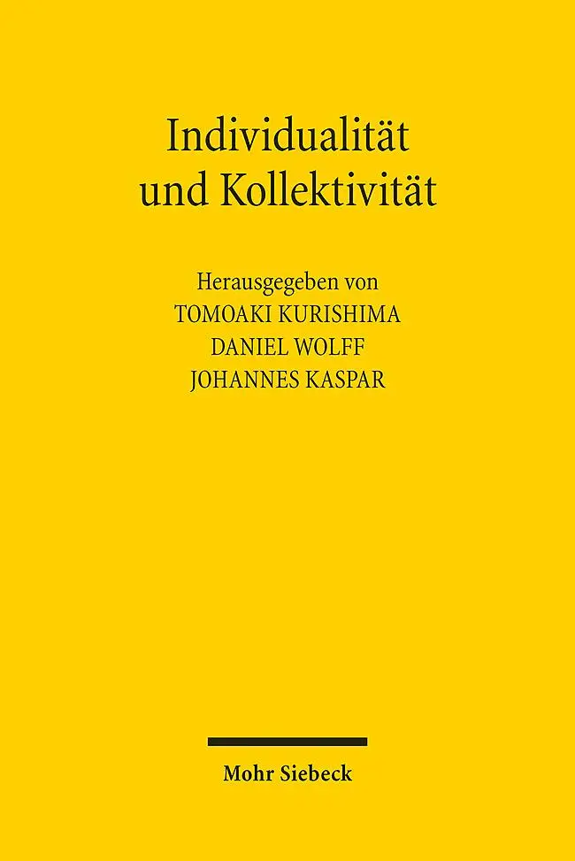 Cover: 9783161643521 | Individualität und Kollektivität | Tomoaki Kurishima (u. a.) | Buch