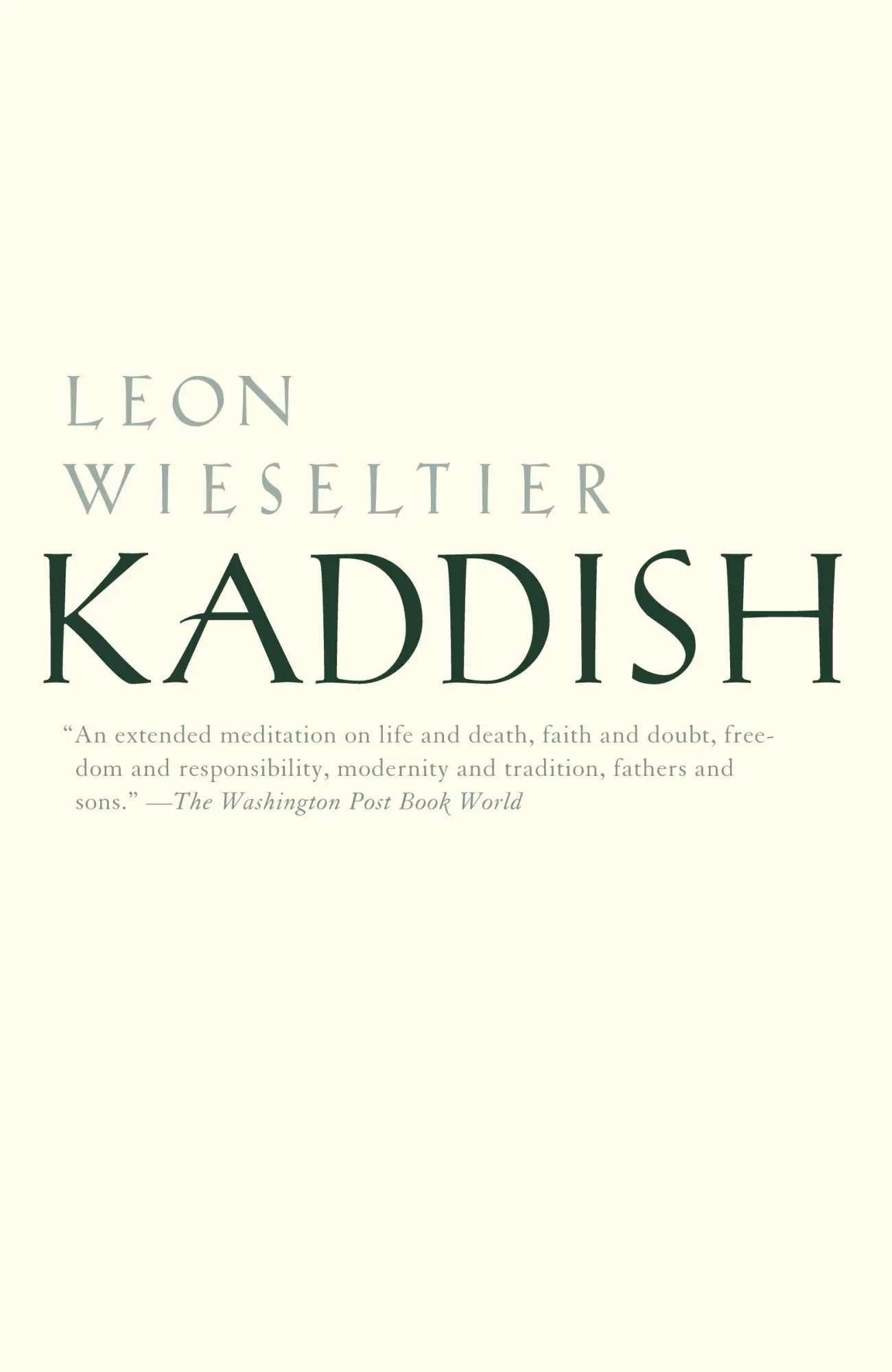 Cover: 9780375703621 | Kaddish | Leon Wieseltier | Taschenbuch | Einband - flex.(Paperback)