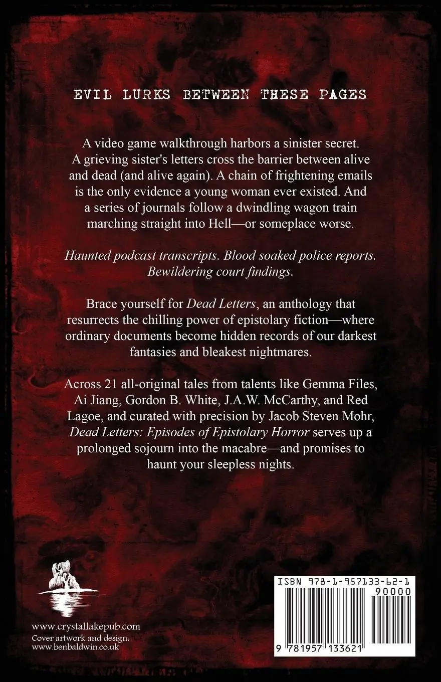 Rückseite: 9781957133621 | Dead Letters | Episodes of Epistolary Horror | Gemma Files (u. a.)
