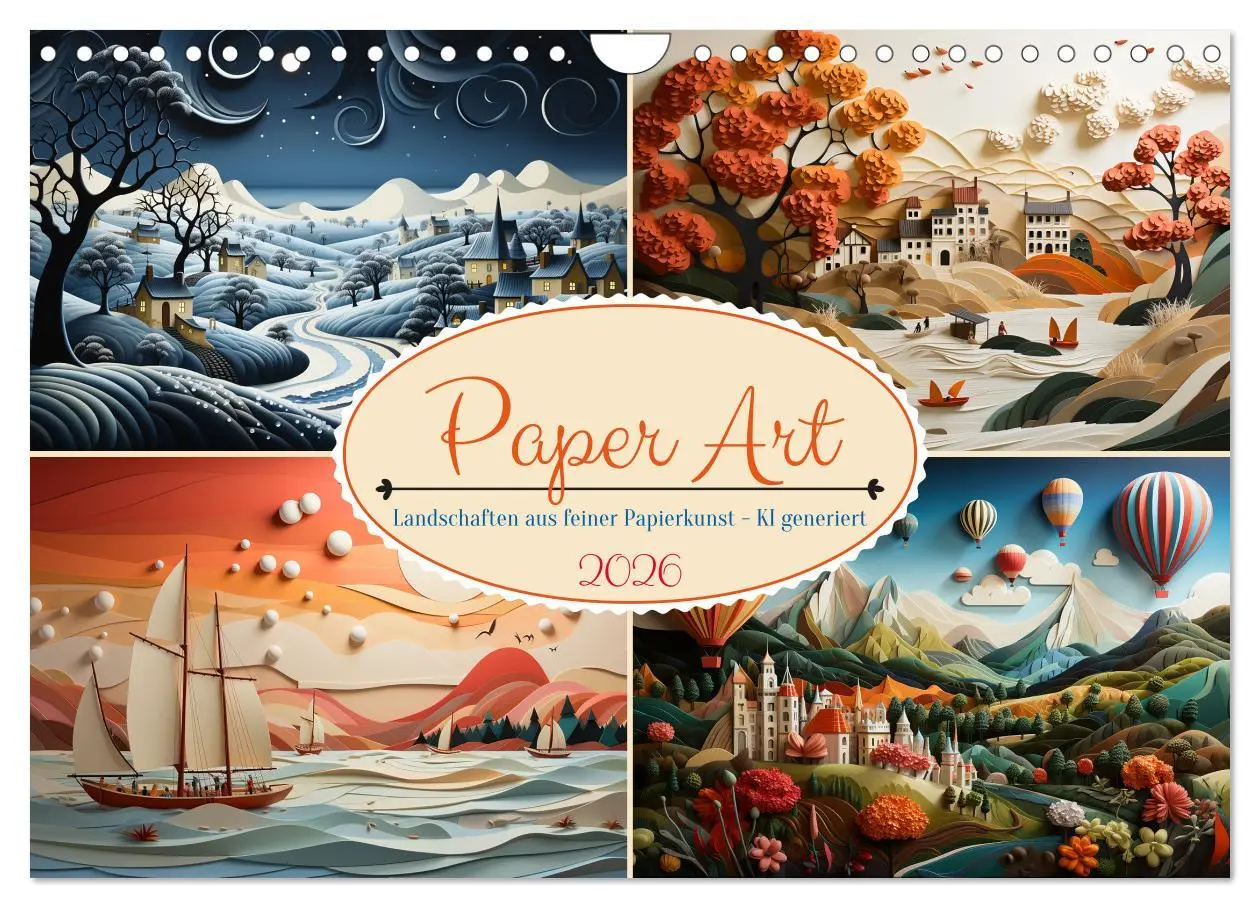 Cover: 9783457363621 | Paper Art (Wandkalender 2026 DIN A4 quer), CALVENDO Monatskalender