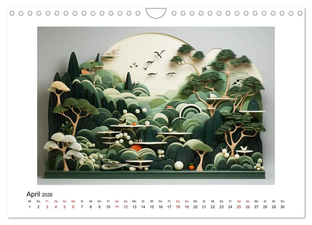 Bild: 9783457363621 | Paper Art (Wandkalender 2026 DIN A4 quer), CALVENDO Monatskalender