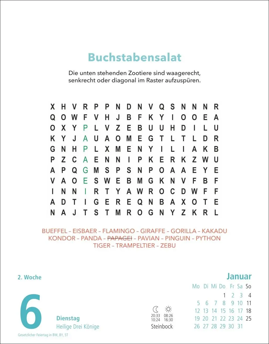 Bild: 9783756413621 | Stefan Heine Gehirnjogging Tagesabreißkalender2026 | Stefan Heine