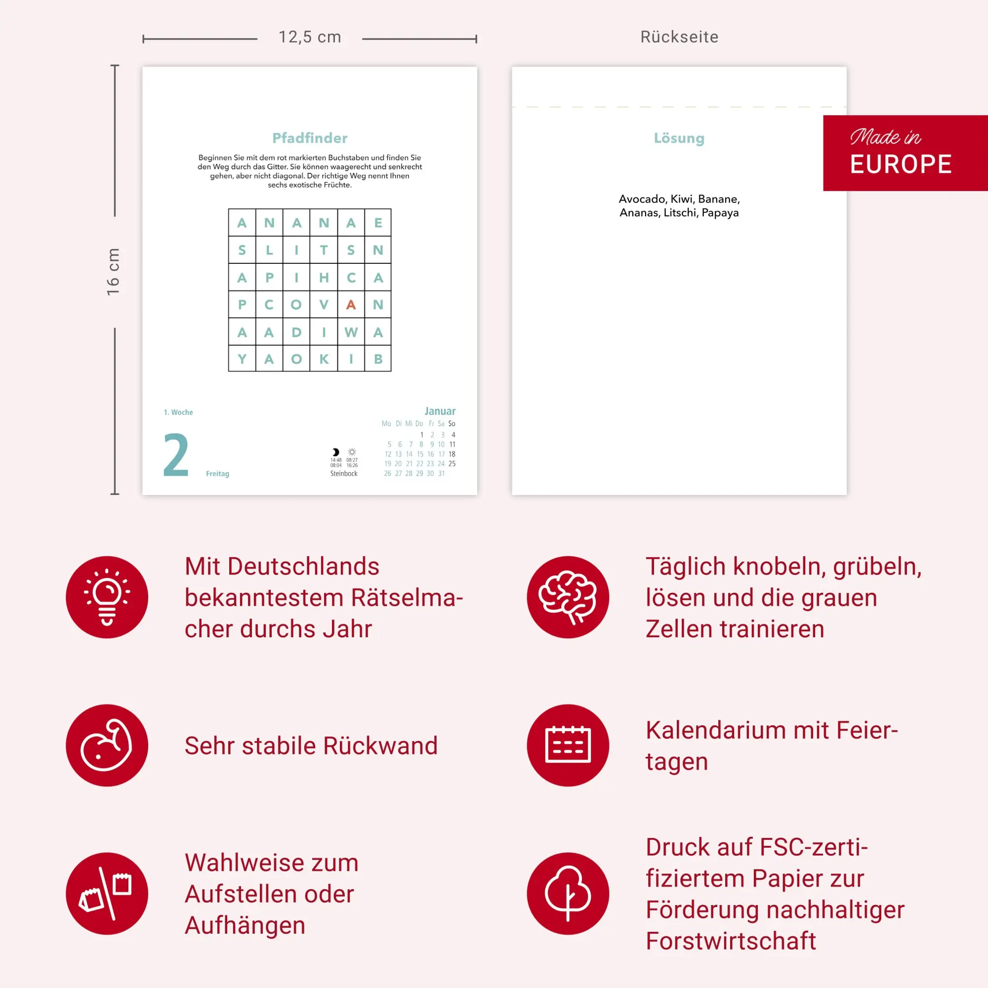 Bild: 9783756413621 | Stefan Heine Gehirnjogging Tagesabreißkalender2026 | Stefan Heine