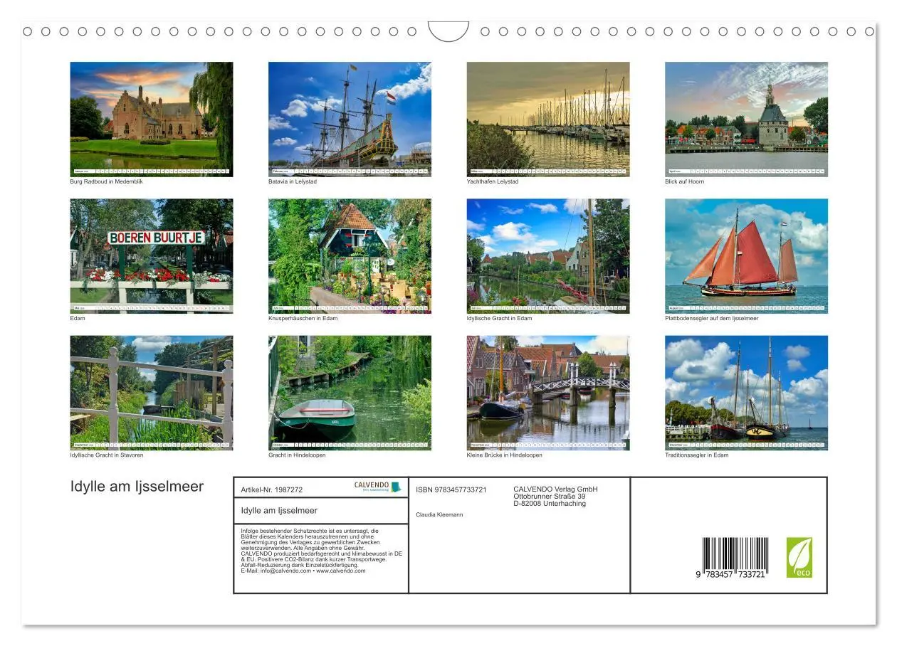 Bild: 9783457733721 | Idylle am Ijsselmeer (Wandkalender 2026 DIN A3 quer), CALVENDO...