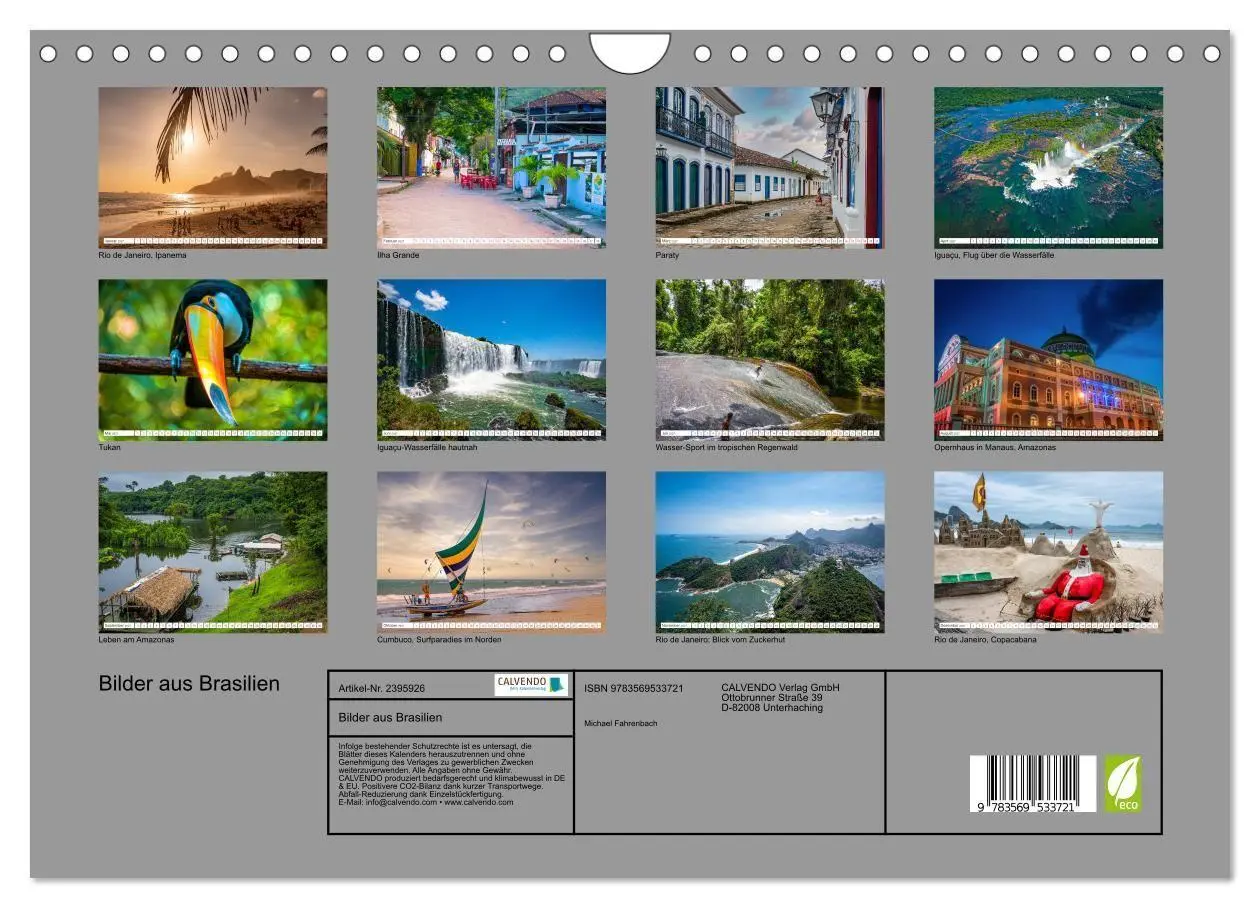 Bild: 9783569533721 | Bilder aus Brasilien (Wandkalender 2027 DIN A4 quer), CALVENDO...