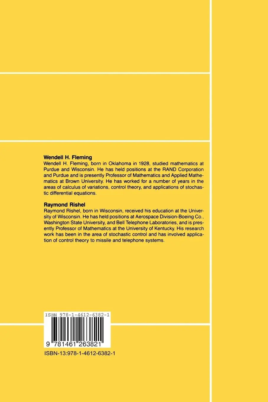 Rückseite: 9781461263821 | Deterministic and Stochastic Optimal Control | Rishel (u. a.) | Buch