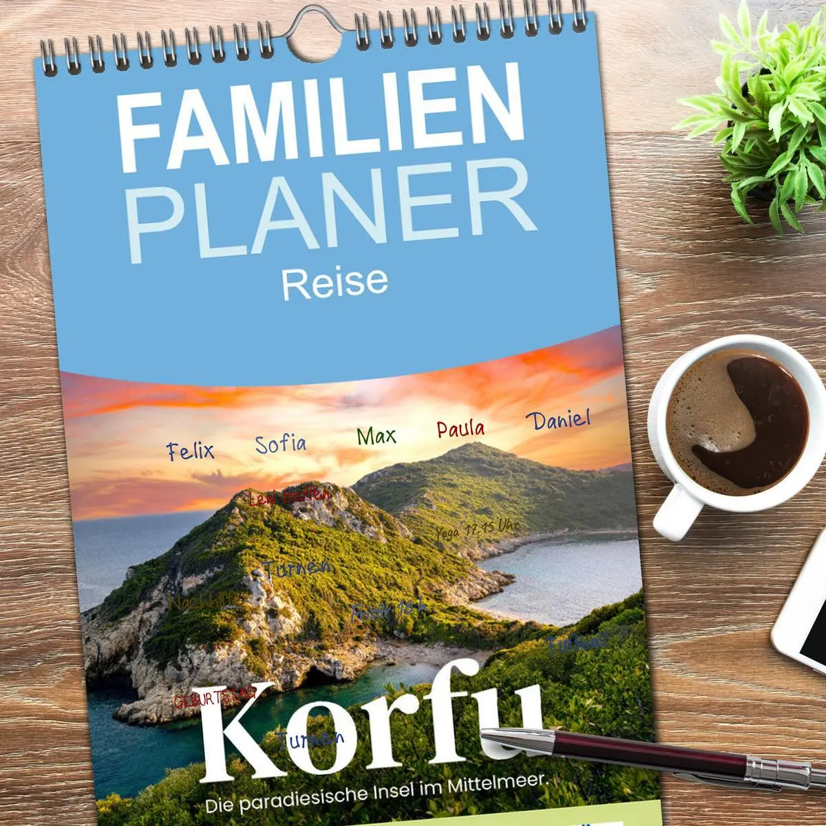 Bild: 9783516503821 | Familienplaner 2026 - Korfu - Die paradiesische Insel im...