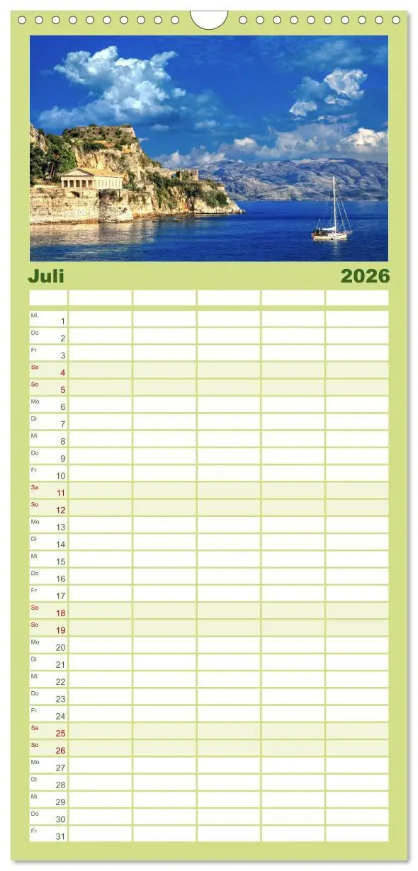 Bild: 9783516503821 | Familienplaner 2026 - Korfu - Die paradiesische Insel im...
