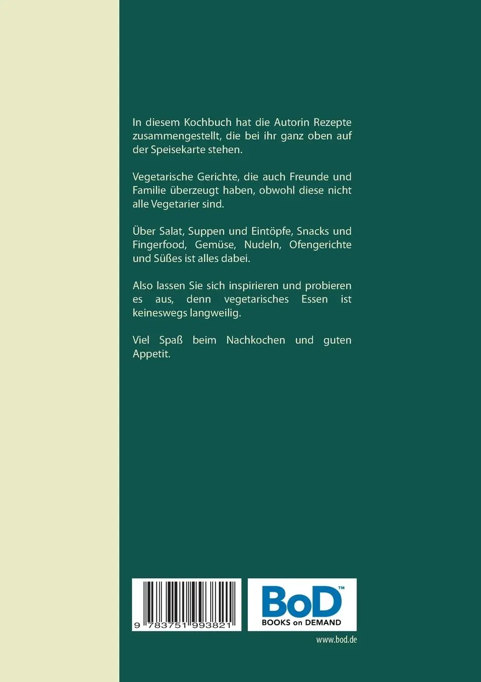 Rückseite: 9783751993821 | Köstlich vegetarisch - Meine Lieblingsgerichte | Britta Kummer | Buch