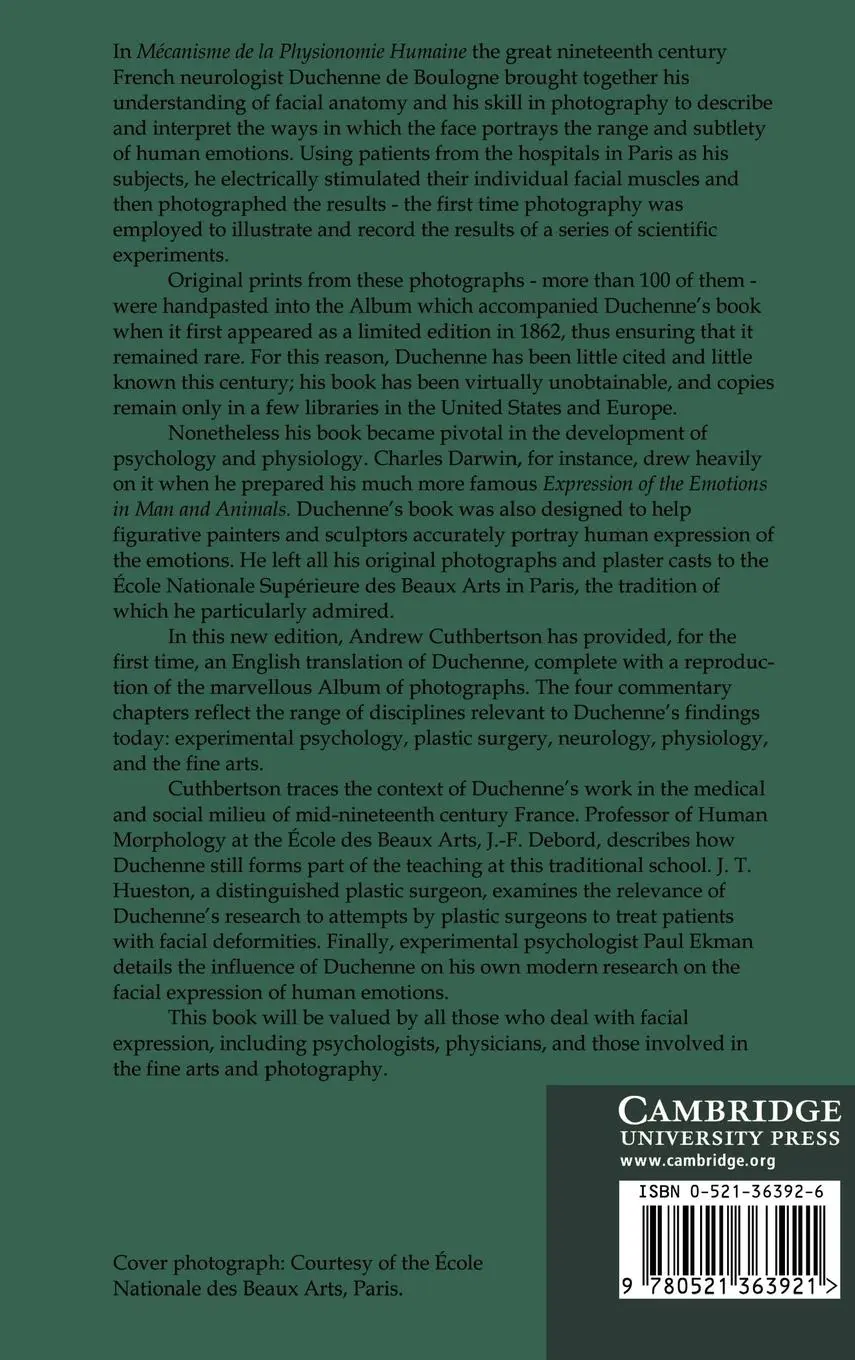 Rückseite: 9780521363921 | The Mechanism of Human Facial Expression | Duchenne (u. a.) | Buch