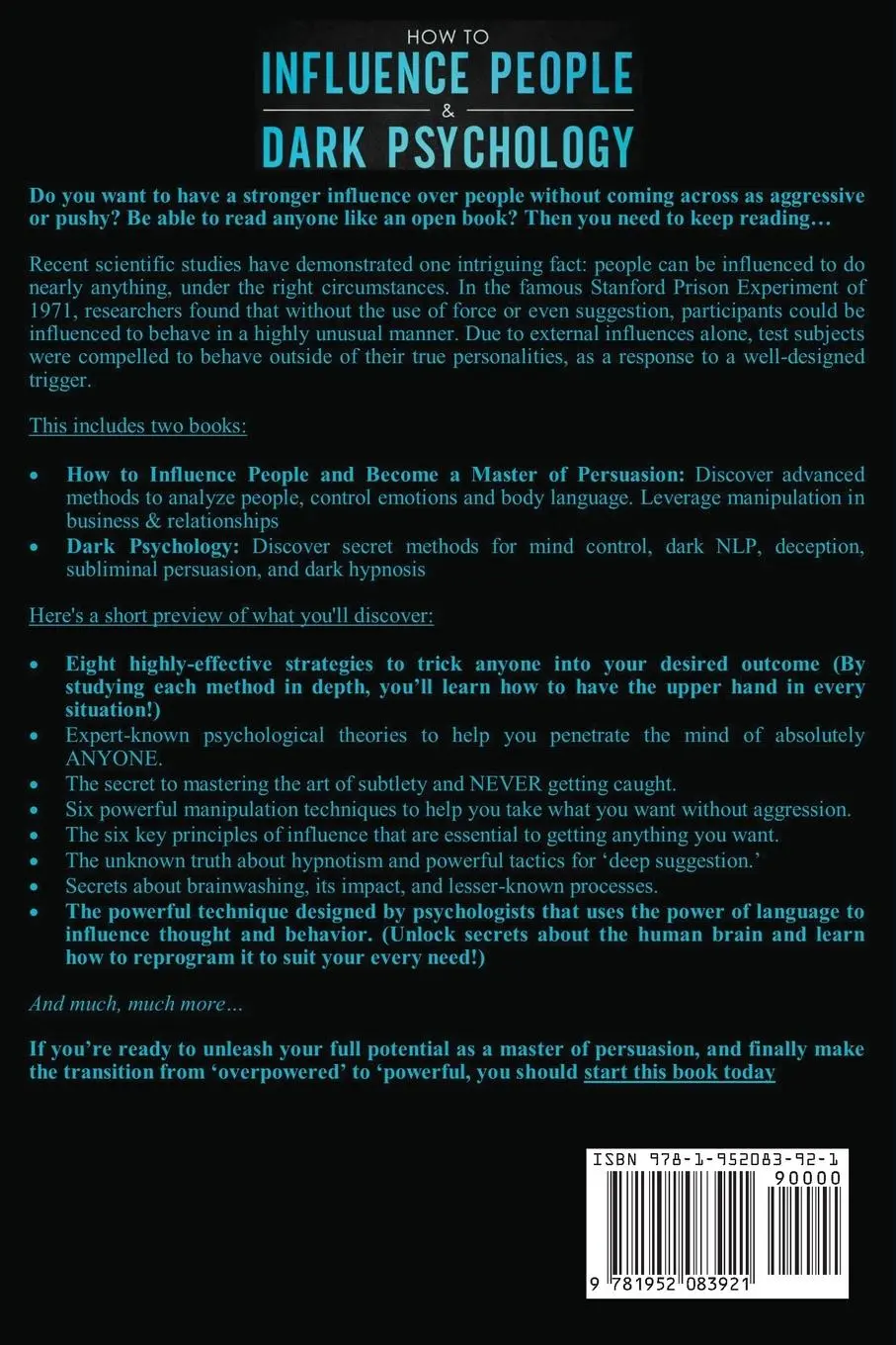 Rückseite: 9781952083921 | How to Influence People and Dark Psychology 2-in-1 | Sean Winter
