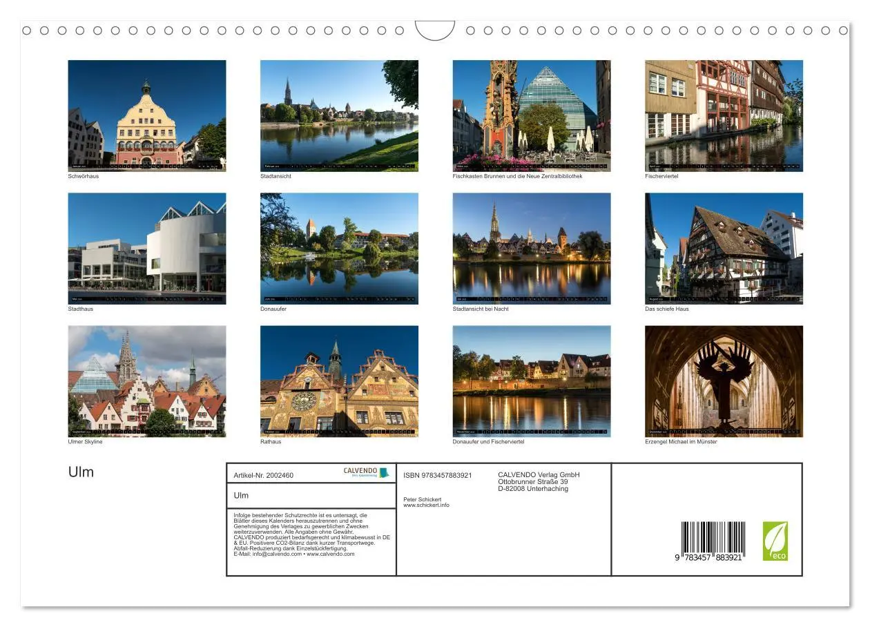 Bild: 9783457883921 | Ulm (Wandkalender 2026 DIN A3 quer), CALVENDO Monatskalender | Deutsch