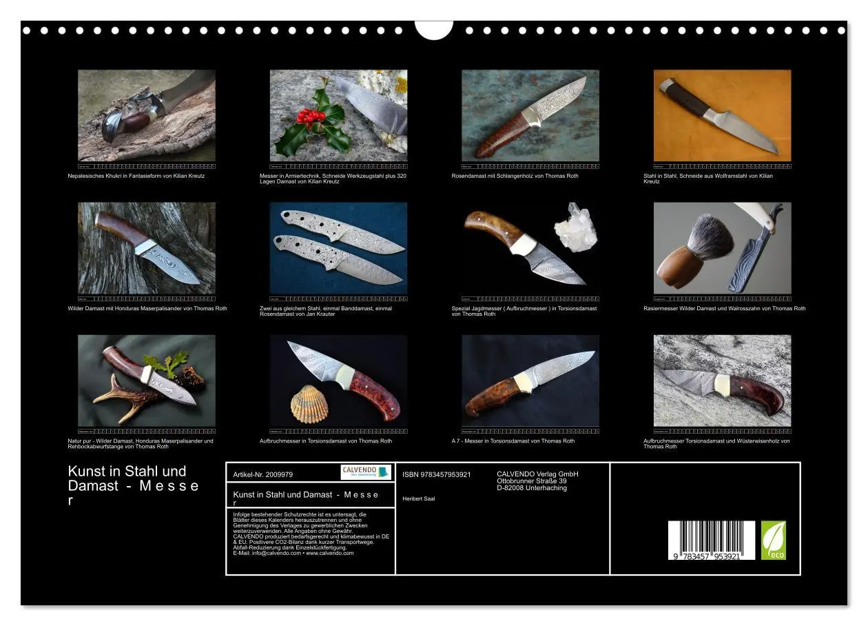 Bild: 9783457953921 | Kunst in Stahl und Damast - M e s s e r (Wandkalender 2026 DIN A3...