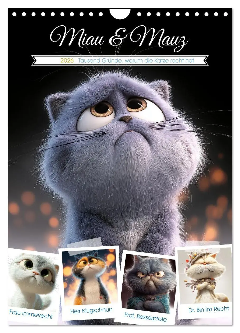 Cover: 9783516663921 | Miau &amp; Mauz (Wandkalender 2026 DIN A4 hoch), CALVENDO Monatskalender