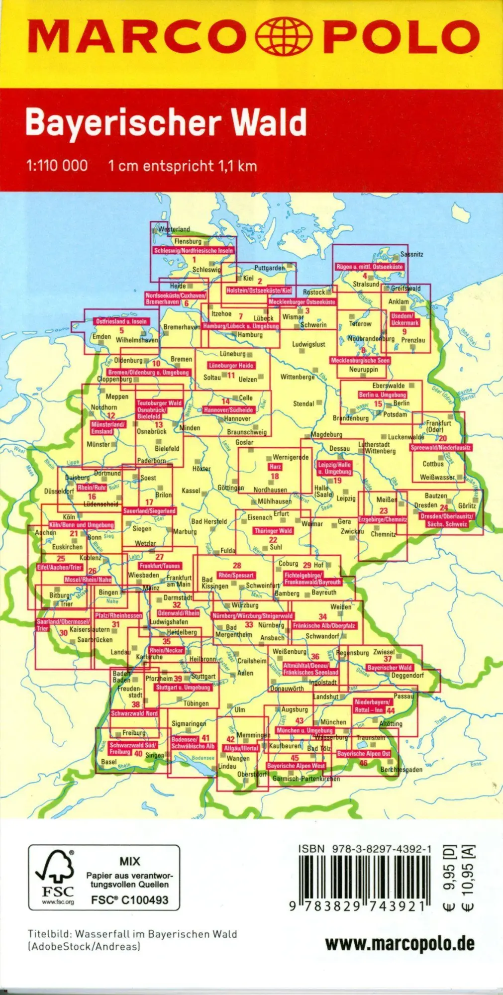 Bild: 9783829743921 | MARCO POLO Freizeitkarte 37 Bayerischer Wald 1:110.000 | (Land-)Karte