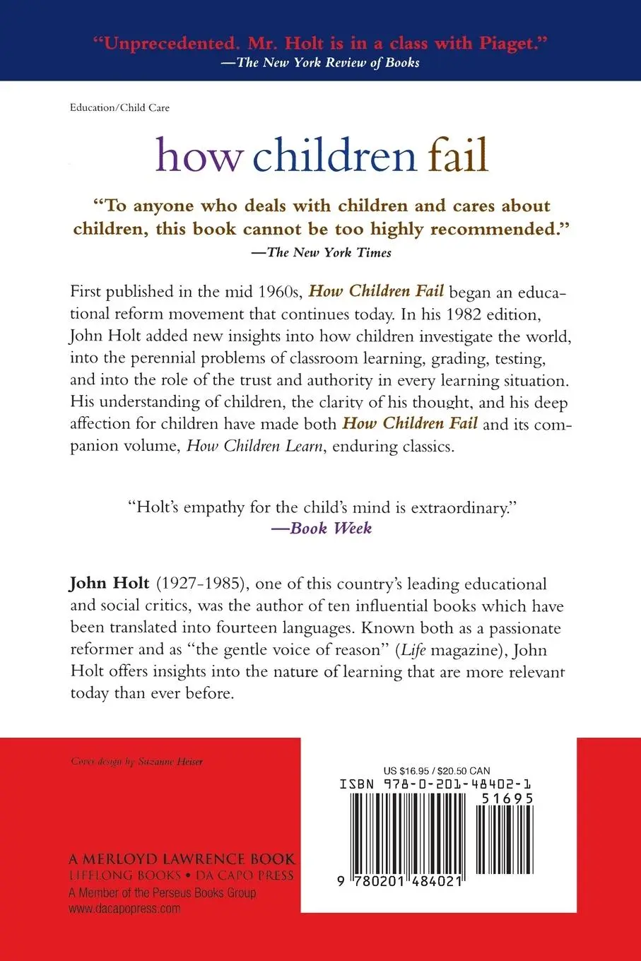 Rückseite: 9780201484021 | How Children Fail | John Holt | Taschenbuch | Kartoniert / Broschiert