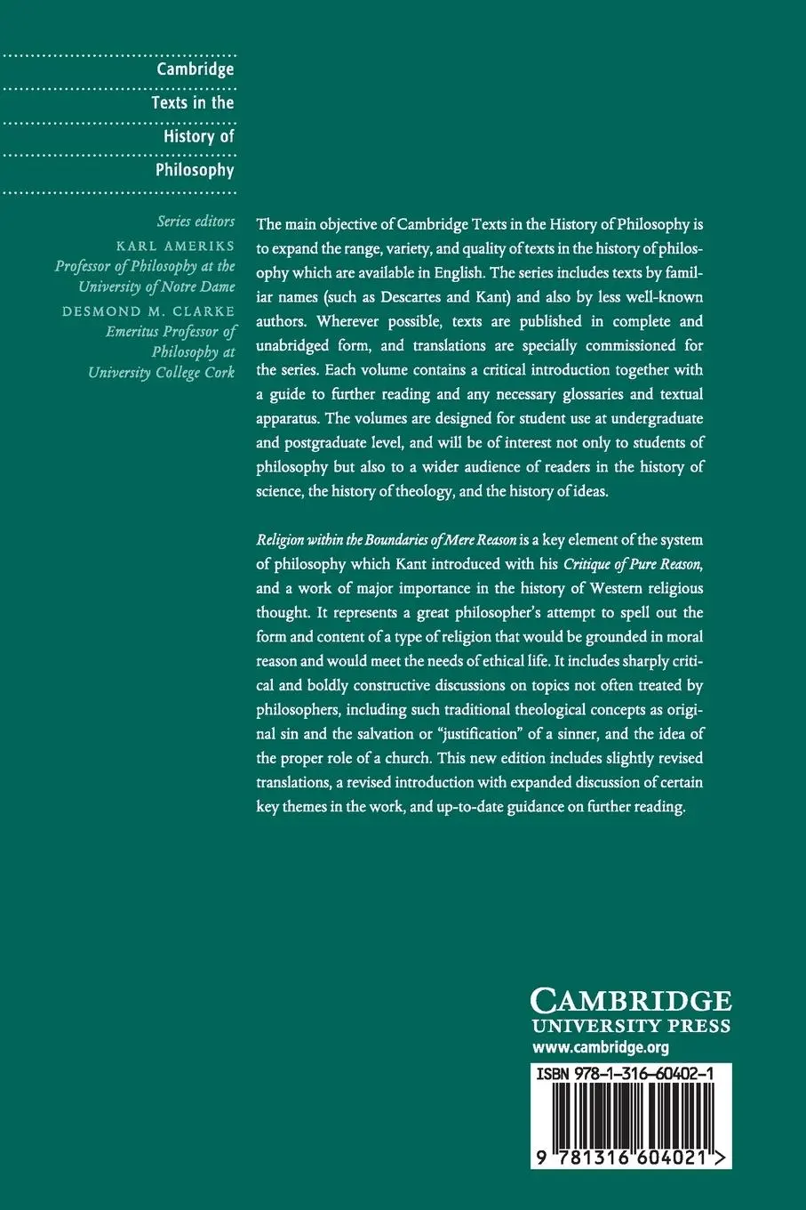 Rückseite: 9781316604021 | Kant | Religion within the Boundaries of Mere Reason | Immanuel Kant