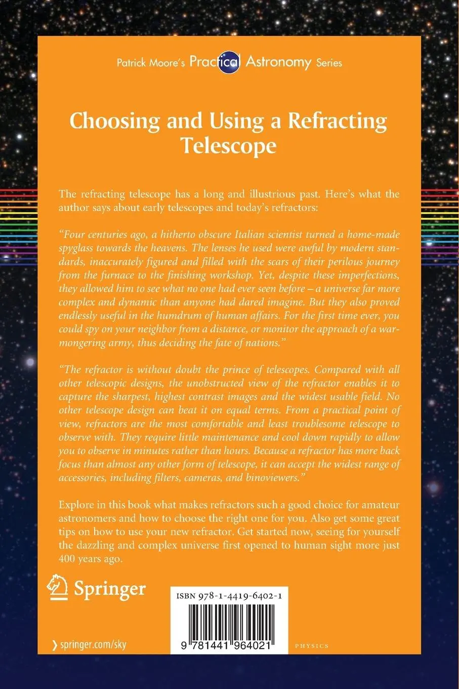 Rückseite: 9781441964021 | Choosing and Using a Refracting Telescope | Neil English | Taschenbuch