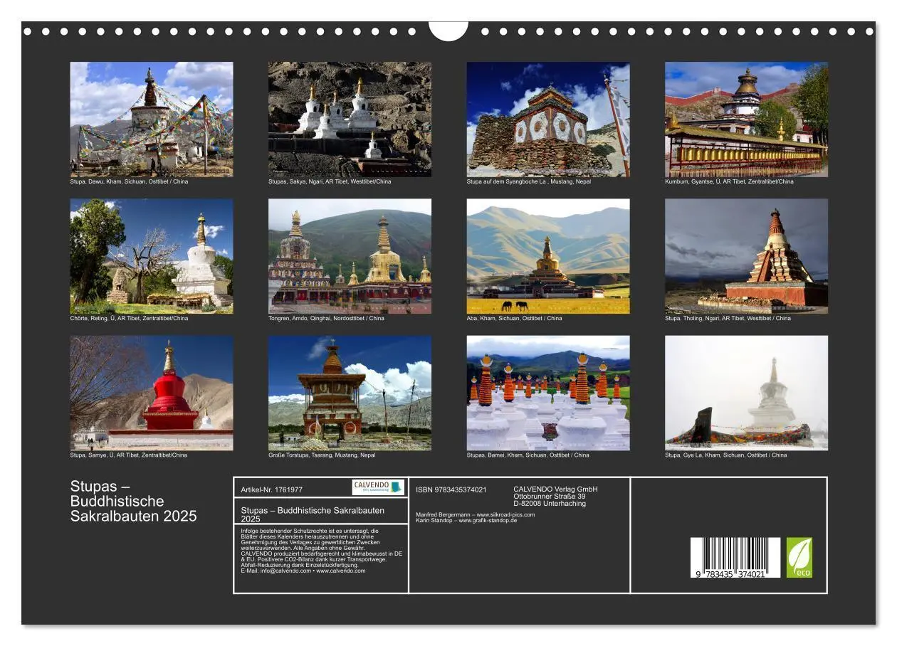 Bild: 9783435374021 | Stupas - Buddhistische Sakralbauten 2025 (Wandkalender 2025 DIN A3...