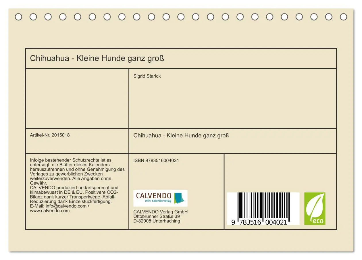 Bild: 9783516004021 | Chihuahua - Kleine Hunde ganz groß (Tischkalender 2026 DIN A5...