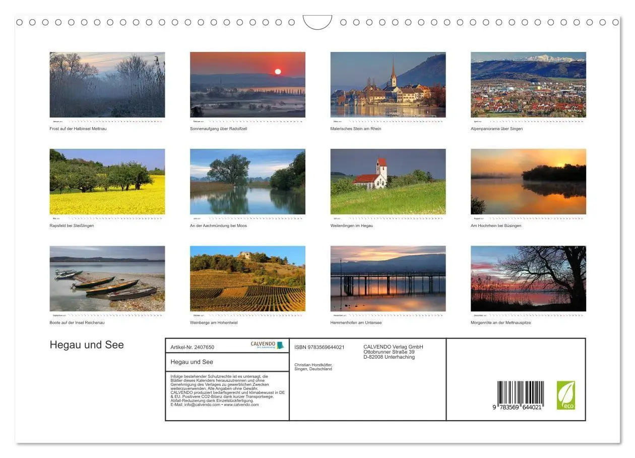 Bild: 9783569644021 | Hegau und See (Wandkalender 2027 DIN A3 quer), CALVENDO Monatskalender
