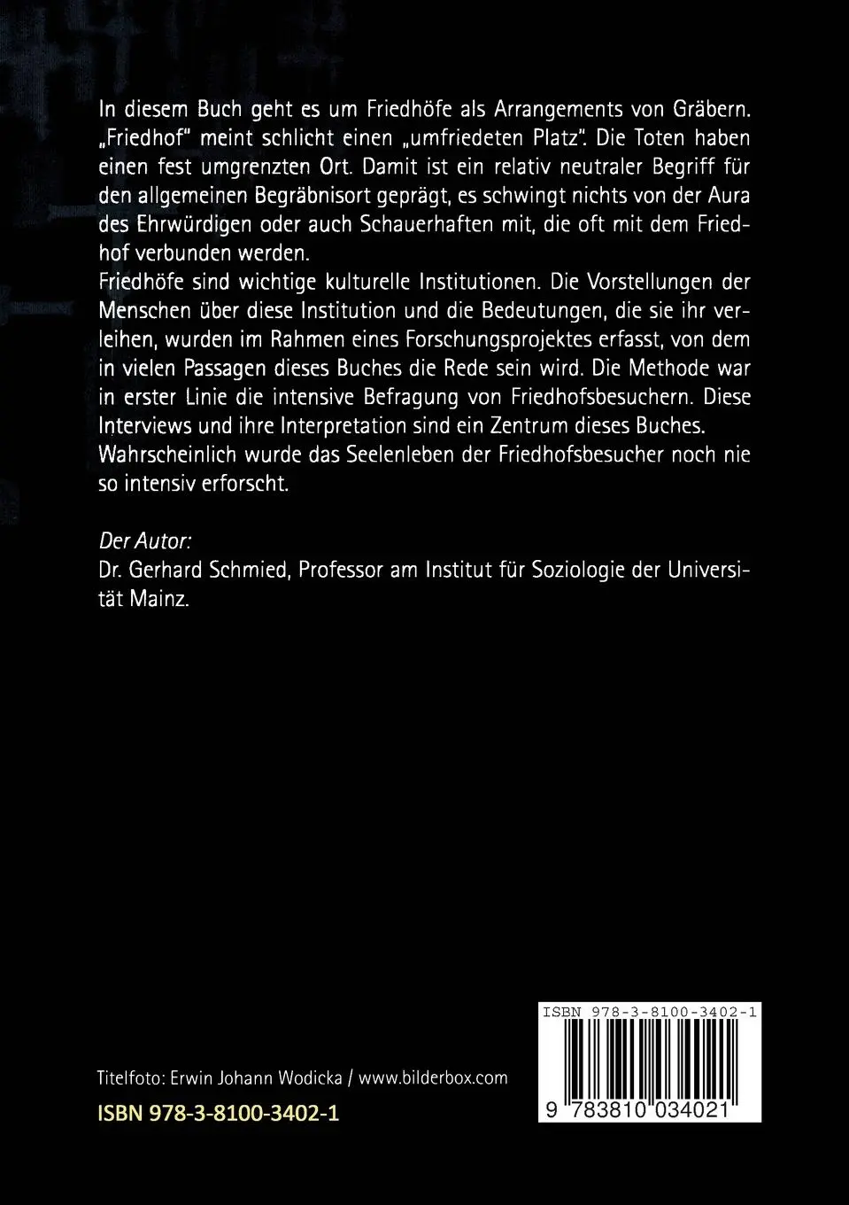 Rückseite: 9783810034021 | Friedhofsgespräche | Untersuchungen zum "Wohnort der Toten" | Schmied