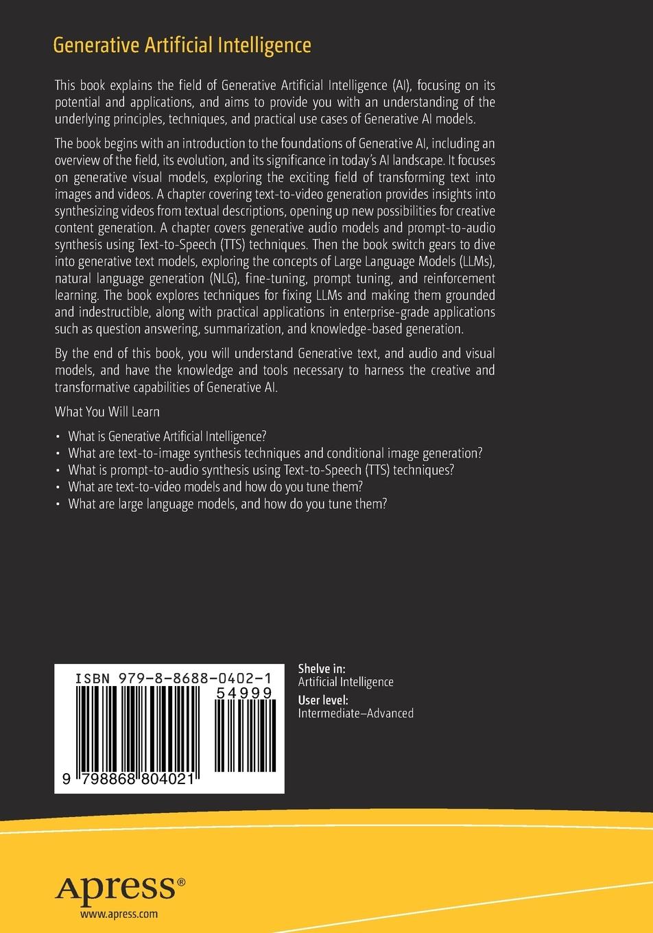 Rückseite: 9798868804021 | Generative Artificial Intelligence | Drupad K Khublani (u. a.) | Buch