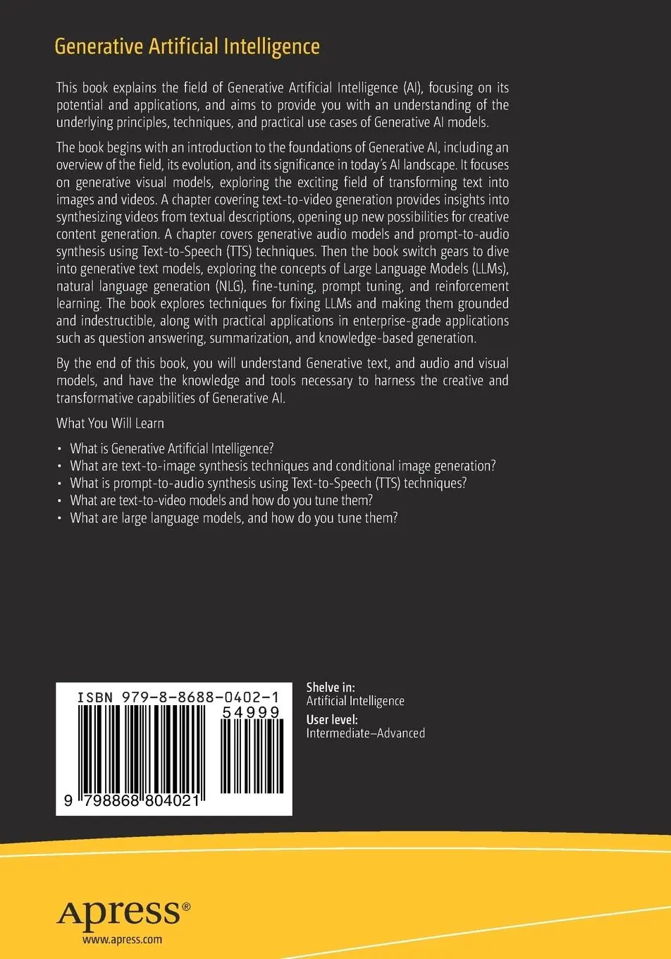 Rückseite: 9798868804021 | Generative Artificial Intelligence | Drupad K Khublani (u. a.) | Buch
