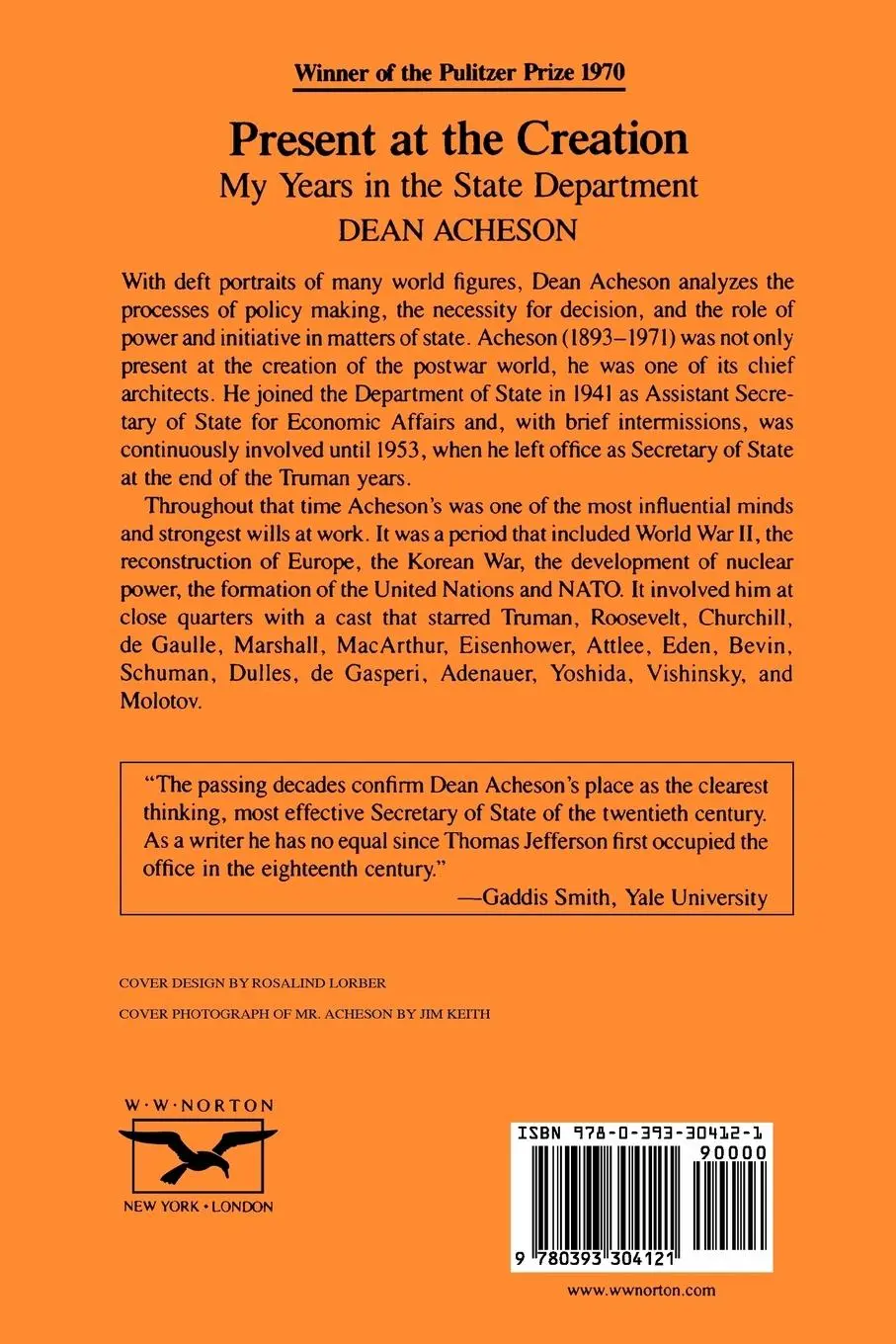 Rückseite: 9780393304121 | Present at the Creation | My Years in the State Department | Acheson