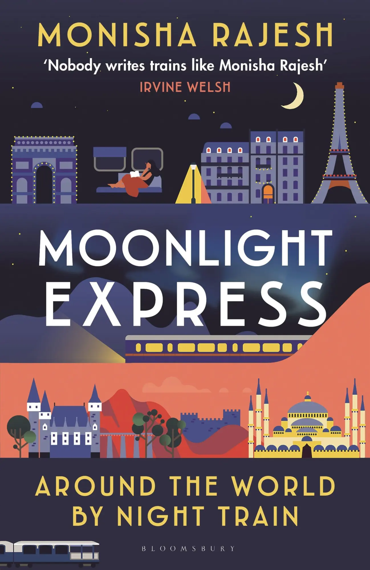 Cover: 9781526644121 | Moonlight Express | Around the World By Night Train | Monisha Rajesh