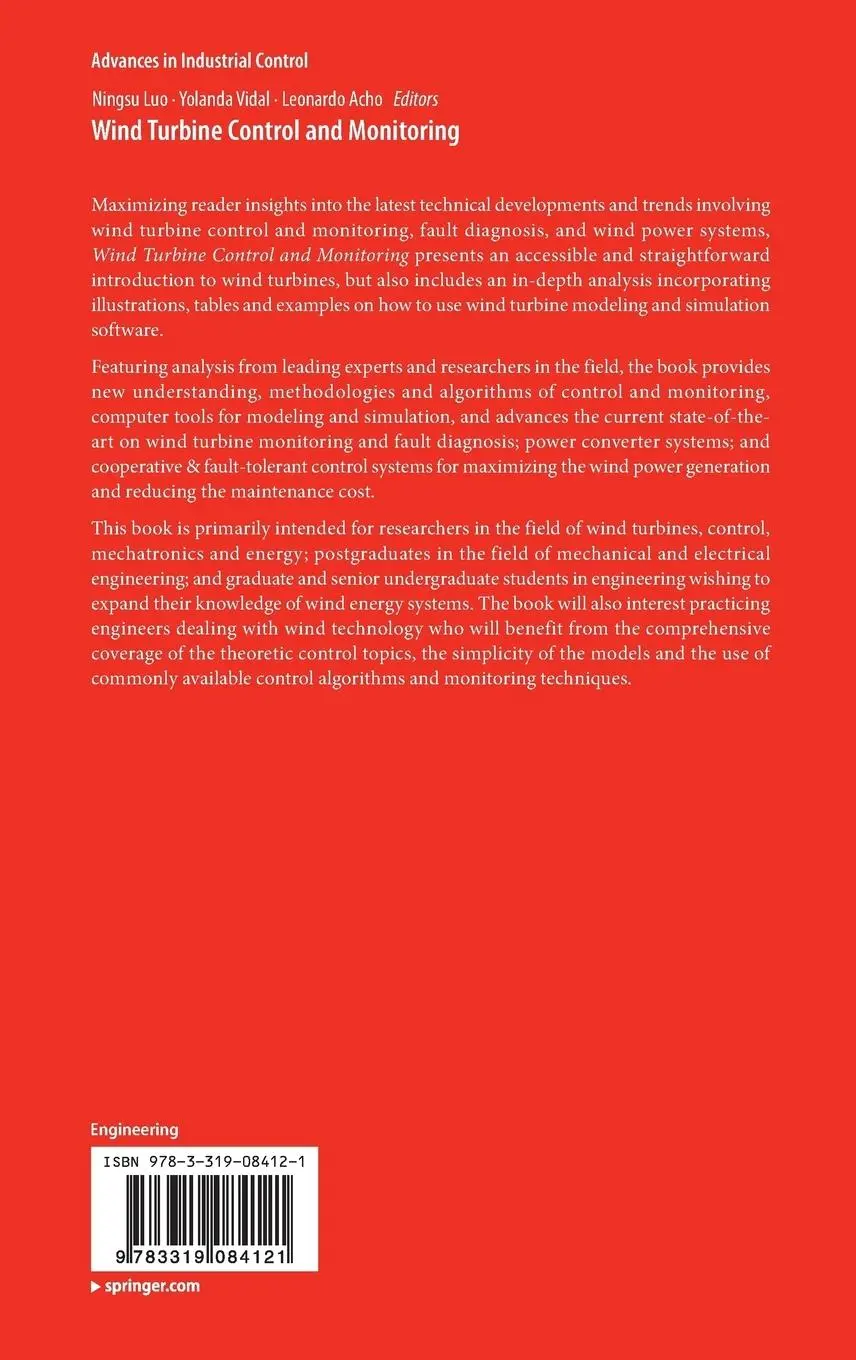 Rückseite: 9783319084121 | Wind Turbine Control and Monitoring | Ningsu Luo (u. a.) | Buch | x
