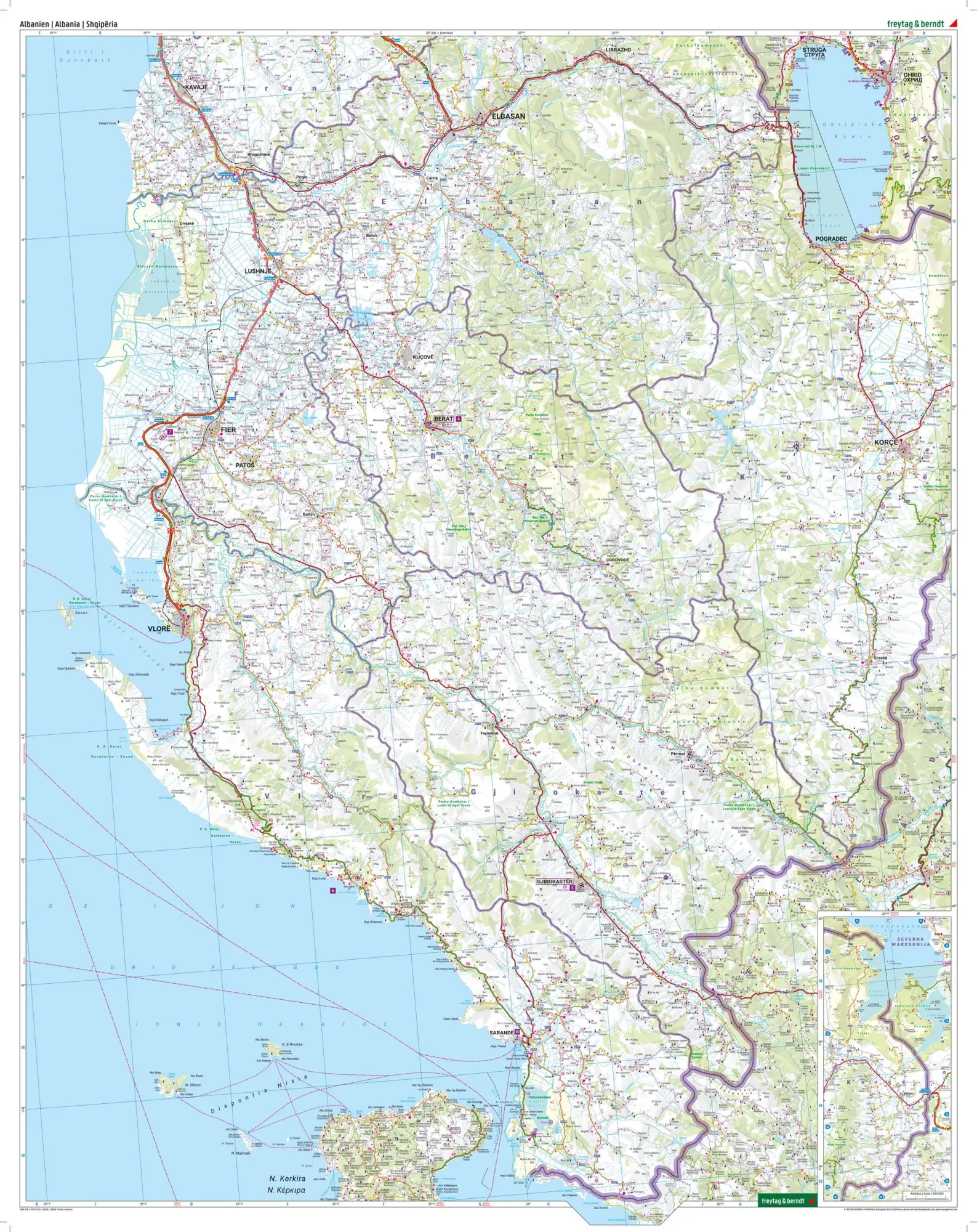 Bild: 9783707924121 | Albanien, Straßen- und Freizeitkarte 1:150.000, freytag &amp; berndt